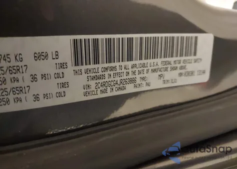 2018 Dodge Grand Caravan Sxt z USA, uszkodzony, nr VIN 2C4RDGCG4JR263886